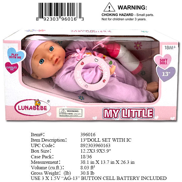 12.2Z3.9X5.9"13"NEW BORN BABY SET