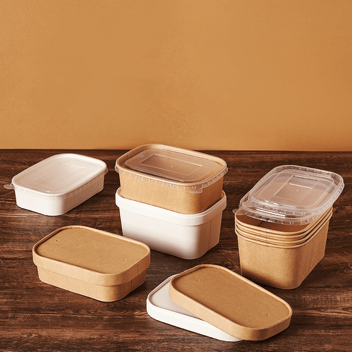 500mL PP Coated Kraft Rectangular Container - TEM IMPORTS™