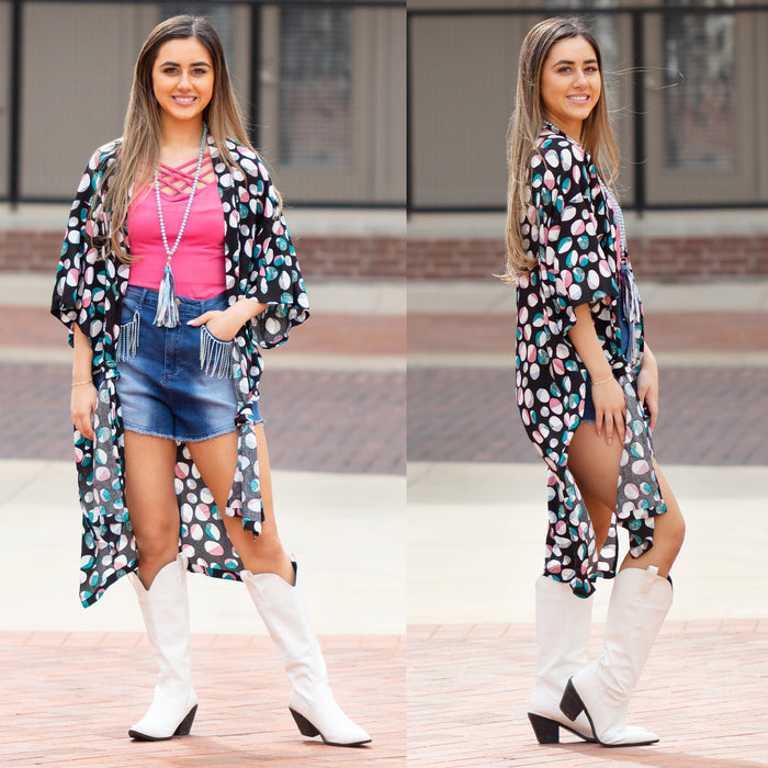 6651 - Circle Print Duster