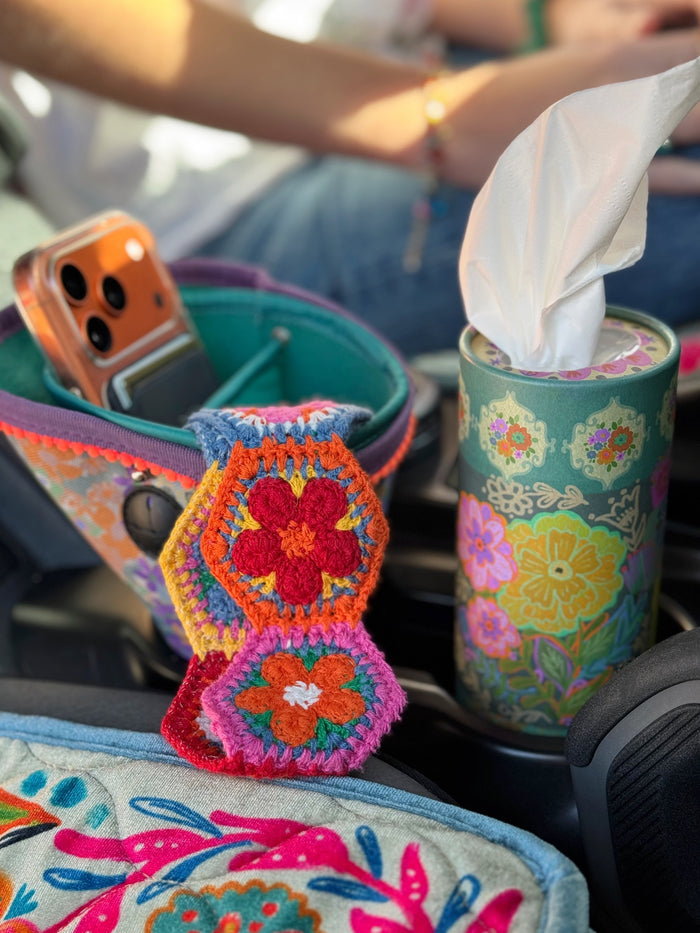 Car Tissues, Set of 3 - Floral Patchwork-view 3