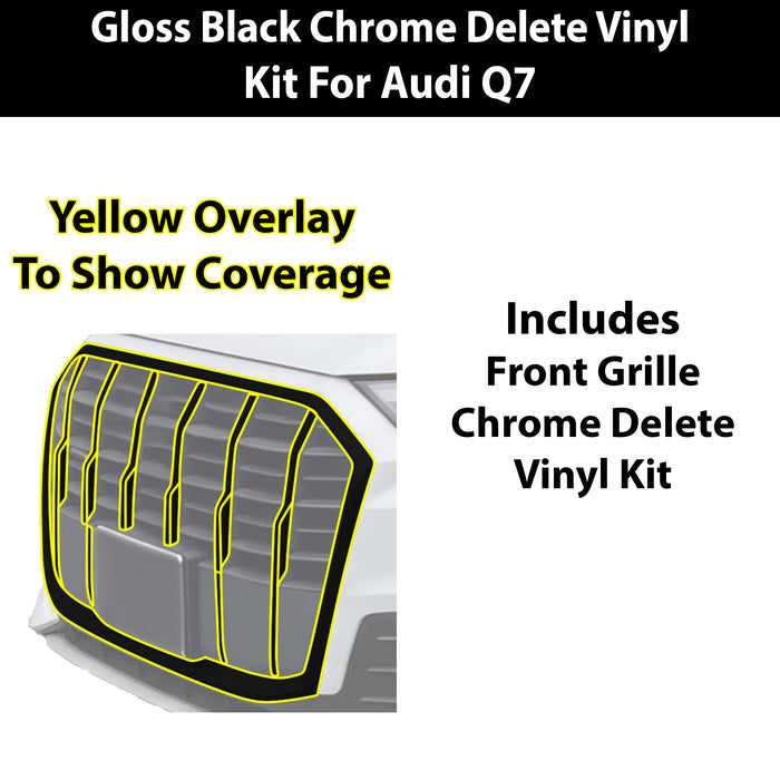 Fits Audi Q7 2020-2024 Vinyl Chrome Delete Grille Blackout Decal Stickers Overlay Film - Bogar Tech Designs