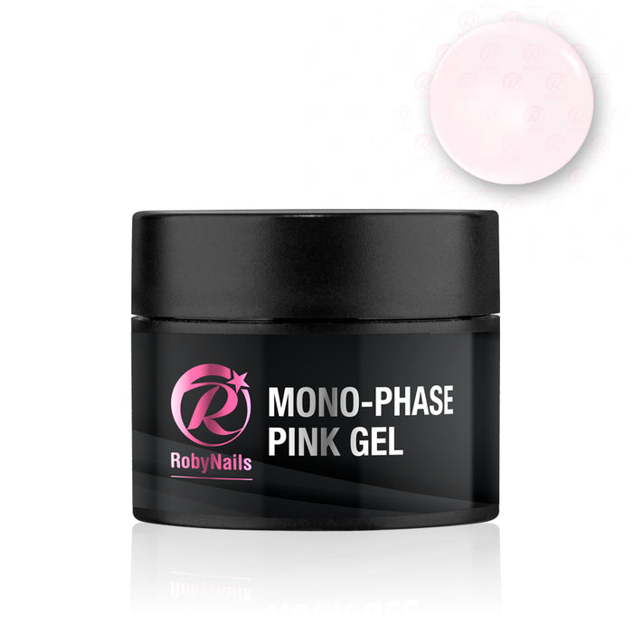 RobyNail Mono-Phase Pink Gel – Professional One-Step UV/LED Gel in Soft Pink