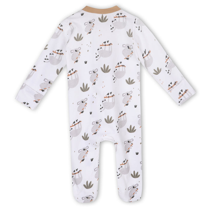 Sloth Koala Baby Zipper Footie Jumpsuit (Organic Jersey)