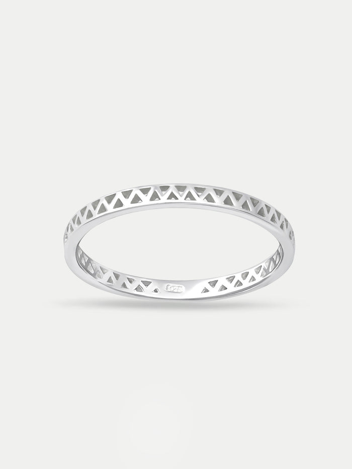 Sterling Silver Mini Triangle Band Ring | Silver-Image 1