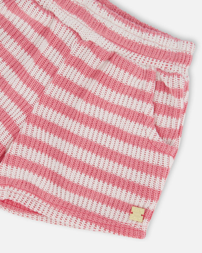 Striped Shorts Pink And White-3