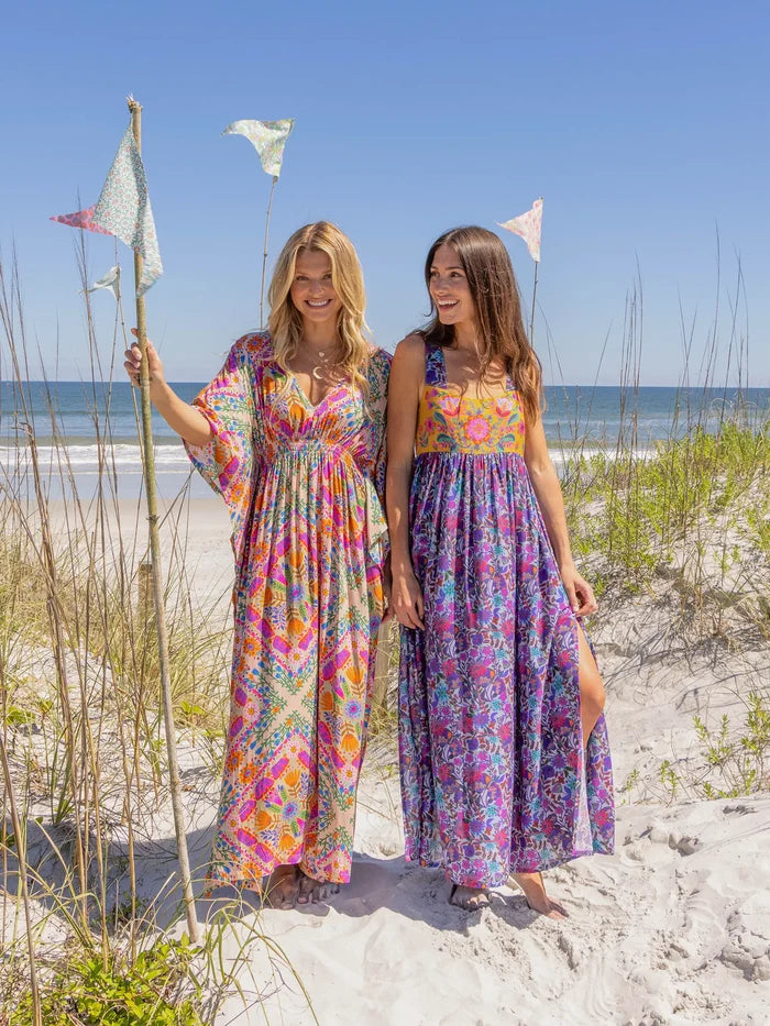 Tricia Maxi Dress - Dark Purple Daisies-view 7