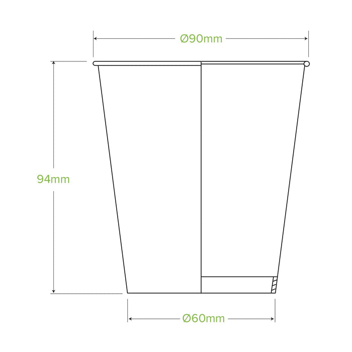 10oz/300mL (90mm) Green Cold Paper BioCup - 1000/ctn - TEM IMPORTS™
