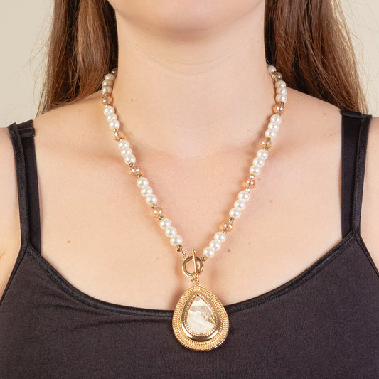 1266 - Western Pendant Necklace - White