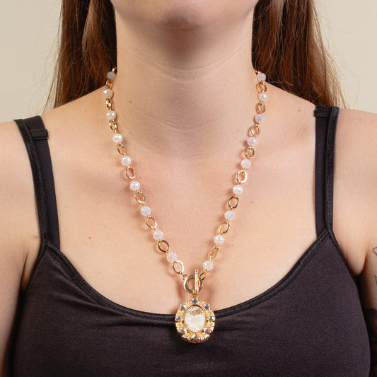 1270 - Western Pendant Necklace - White