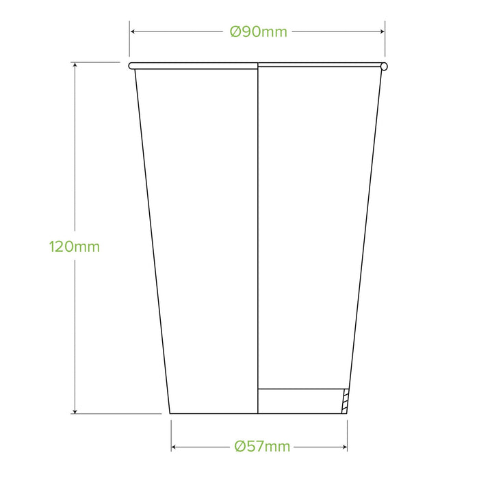 14oz/420mL (90mm) Green Cold Paper BioCup - 1000/ctn - TEM IMPORTS™
