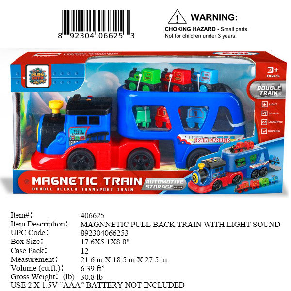 17.6X5.1X8.5"TRAIN CARRIER MAGNETIC TRAIN SET