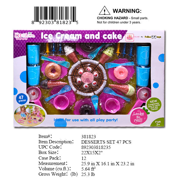 22X15X2"ICE CREAM AND CAKE DESSERT SET