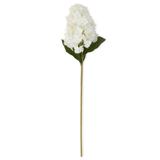 28 Inch White Real Touch Cone Hydrangea Stem