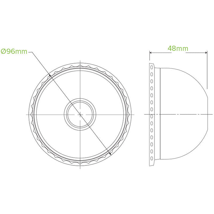 300-700mL (96mm) Dome 22mm Hole Clear BioCup Lid - 1000pcs/ctn - TEM IMPORTS™