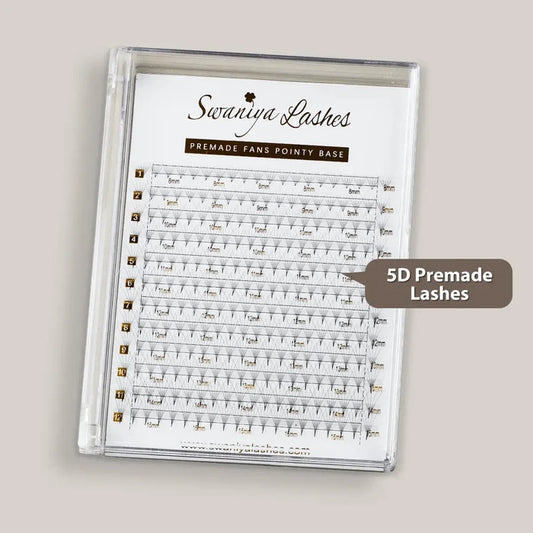 5D Premade Fan Lashes for Soft Volume Sets — 240 Fans per Tray| Swaniya Lashes