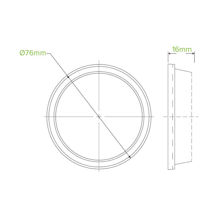 60-280mL (76mm) Dome No Hole Clear BioCup Lid - 2000pcs/ctn - TEM IMPORTS™