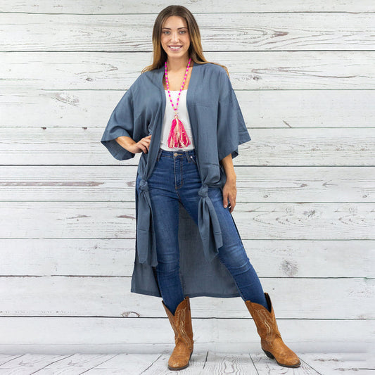 6510 - Solid Color Duster - Grey