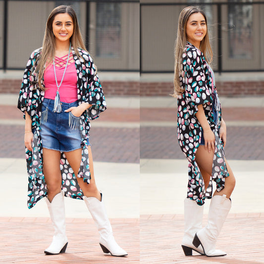 6651 - Circle Print Duster