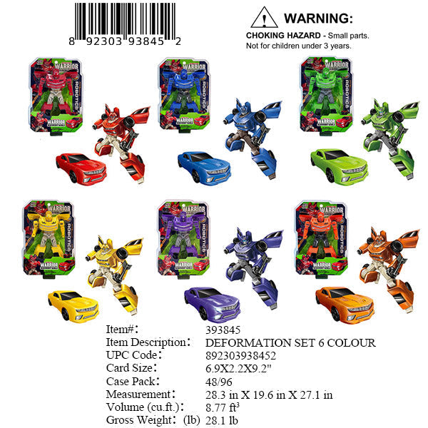 6.9X9.2"CAR ROBOT 6 ASST COL