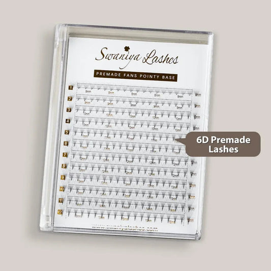 6D Premade Fan Lashes for Russian Volume Sets — 240 Fans per Tray| Swaniya Lashes