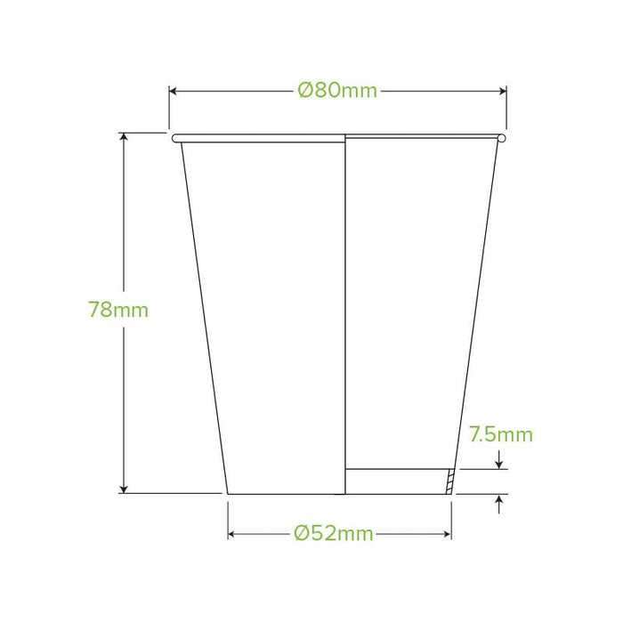 6oz/230mL (80mm) White Single Wall BioCup - 1000pcs/ctn - TEM IMPORTS™