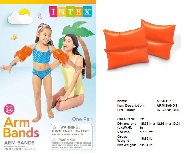 7.5X7.5"INTEX ARMBANDS AGE 3-6
