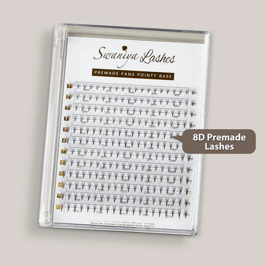8D Premade Fan Lashes for Bold Volume Sets — 240 Fans per Tray| Swaniya Lashes