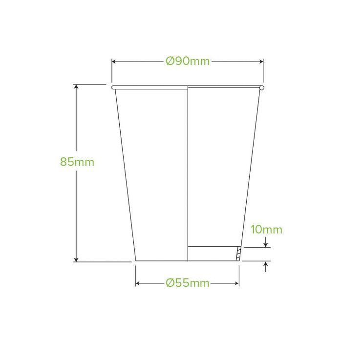 8oz/280mL (90mm) White Single Wall BioCup - 1000pcs/ctn - TEM IMPORTS™