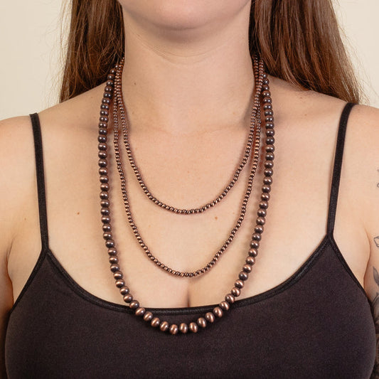92147 - Layered Western Beaded Necklace - Copper