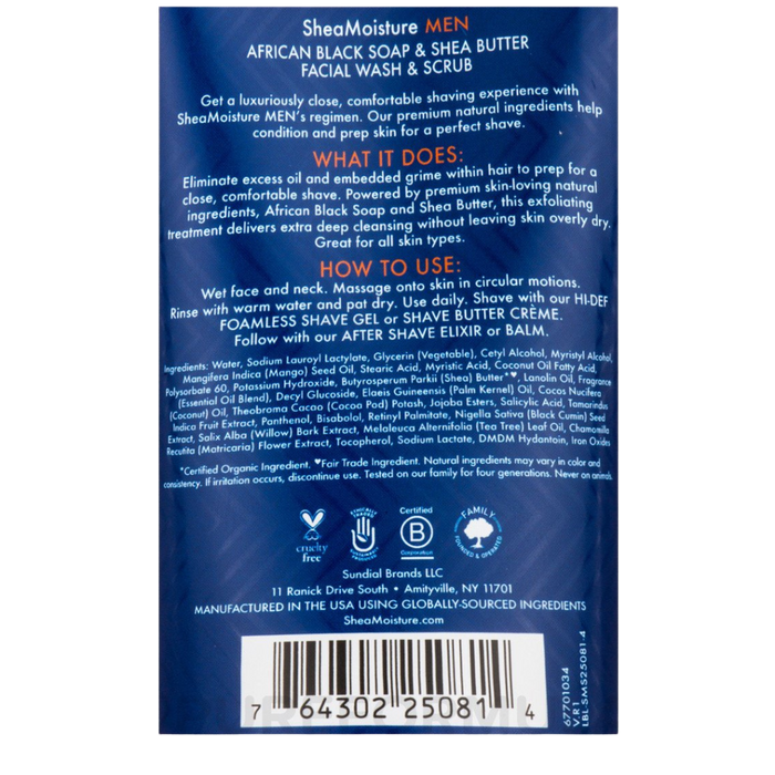 African Black Soap & Shea Butter Facial  Wash & Scrub