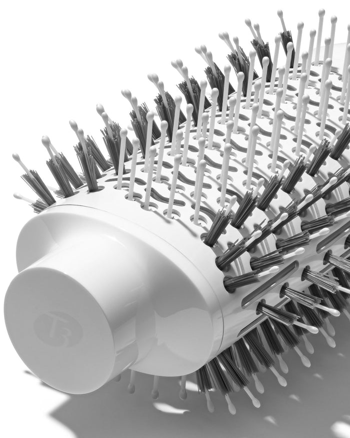 Hairbrush with bristles on a white background