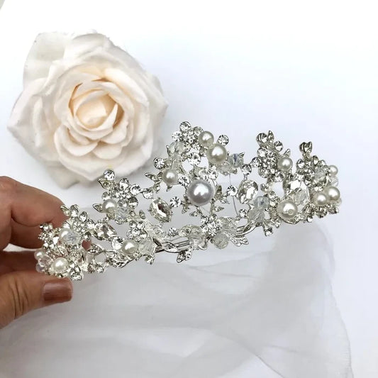 Wedding Hair Accessories - Pearl and Crystal Wedding Tiara