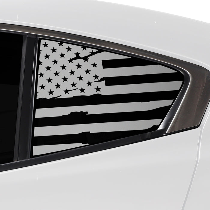 Quarter Window American Flag Vinyl Decal Stickers Fits Mazda 3 Sedan 2019 - 2025 - Bogar Tech Designs