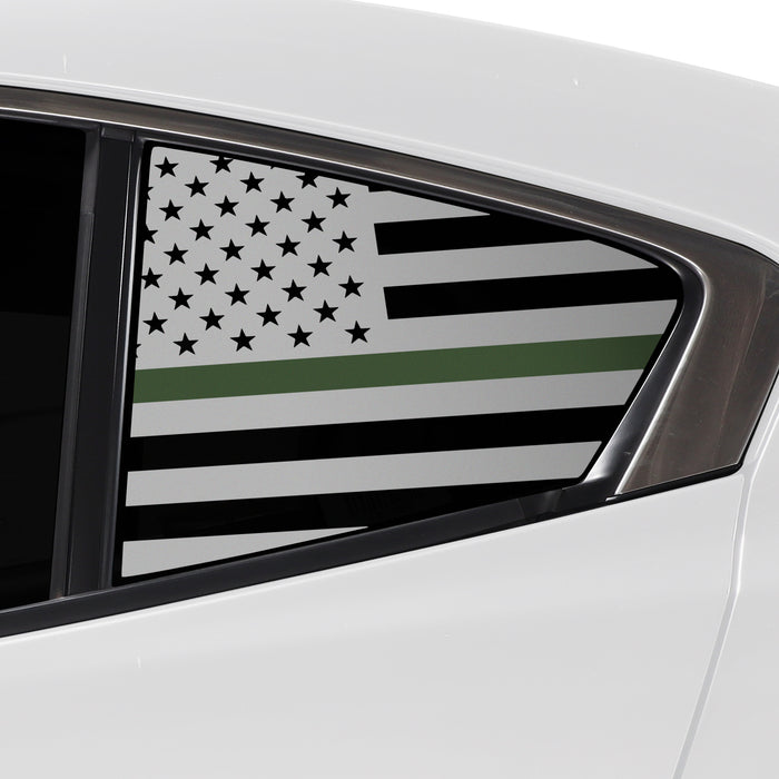 Quarter Window American Flag Vinyl Decal Stickers Fits Mazda 3 Sedan 2019 - 2025 - Bogar Tech Designs
