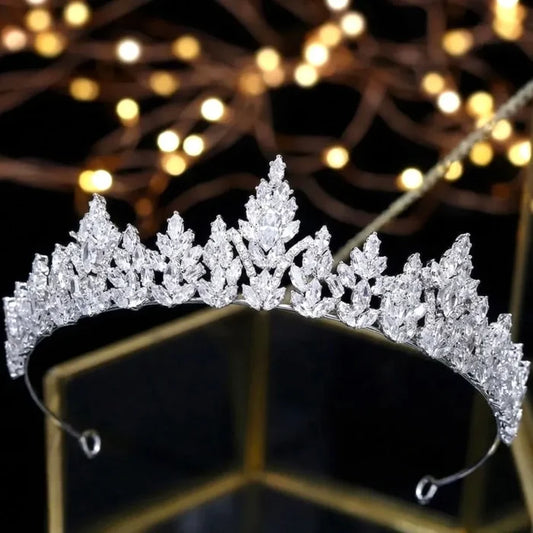 Wedding Hair Accessories - Cubic Zirconia Bridal Tiara - Available in Silver and Gold