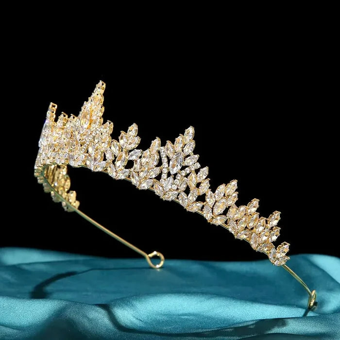 Wedding Hair Accessories - Cubic Zirconia Bridal Tiara - Available in Silver and Gold
