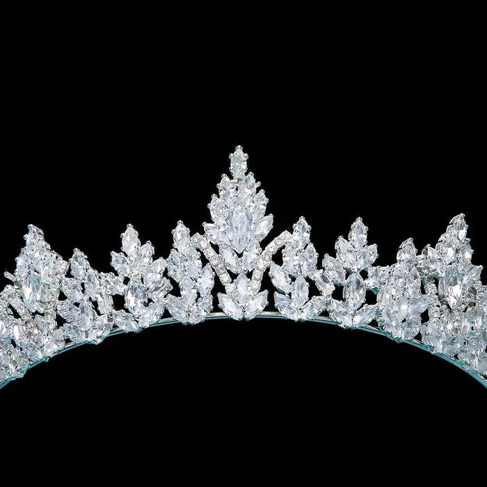 Wedding Hair Accessories - Cubic Zirconia Bridal Tiara - Available in Silver and Gold