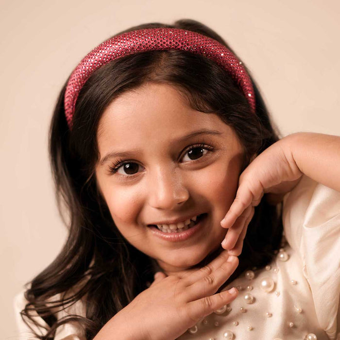 Buttercrepe crystal puff hair band for kids with Barbie charm available in 2 colours