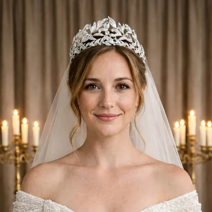 Wedding Hair Accessories - Micro-Pave Cubic Zirconia Bridal Tiara