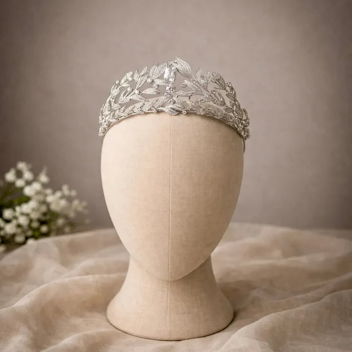 Wedding Hair Accessories - Micro-Pave Cubic Zirconia Bridal Tiara