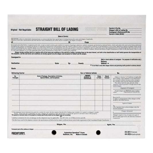 Bill of Lading Snap-A-Way 44301