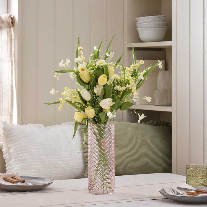 Blush Textured Glass Vase