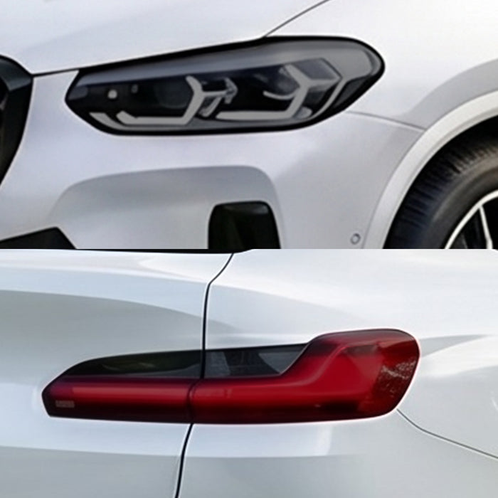 BMW X4 2022–2025 Dark Smoke Headlight & Taillight Tint Kit – Precut Vinyl Lens Overlays