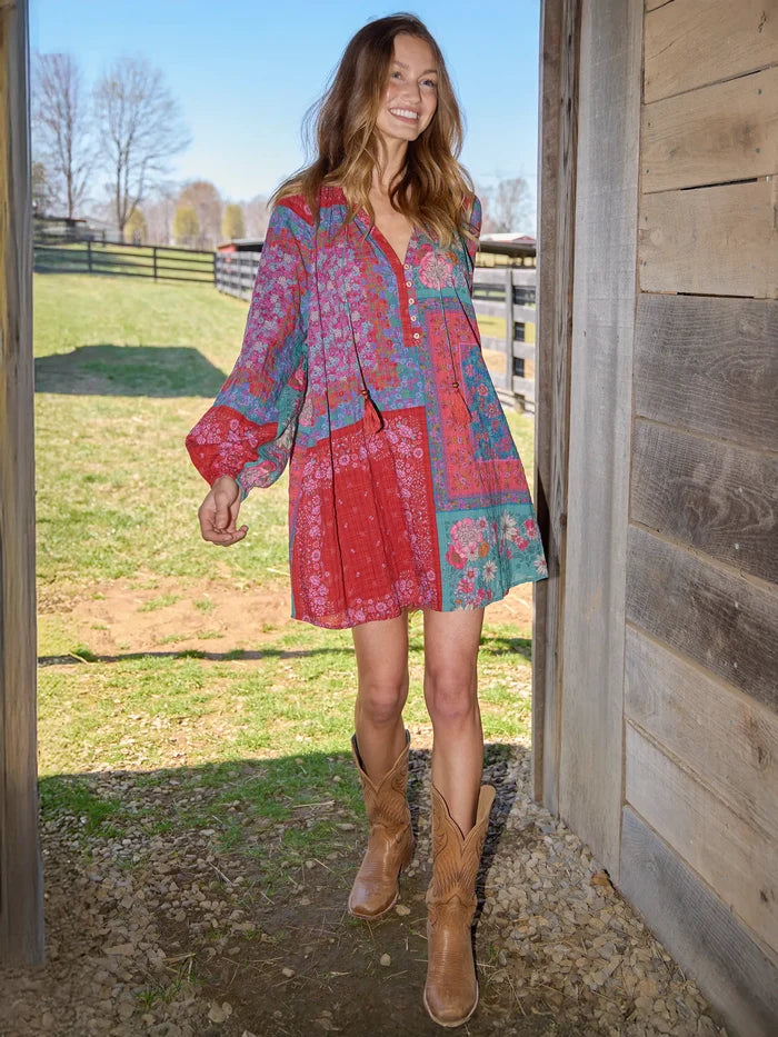 Camille Mini Dress - Jewel Positano Scarf-view 1
