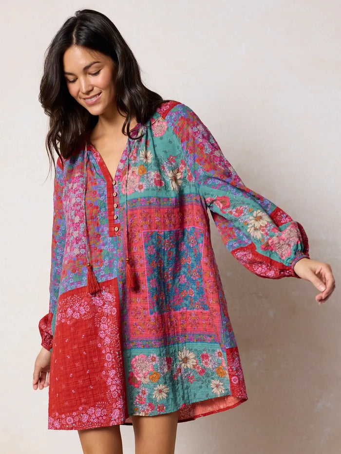 Camille Mini Dress - Jewel Positano Scarf-view 2