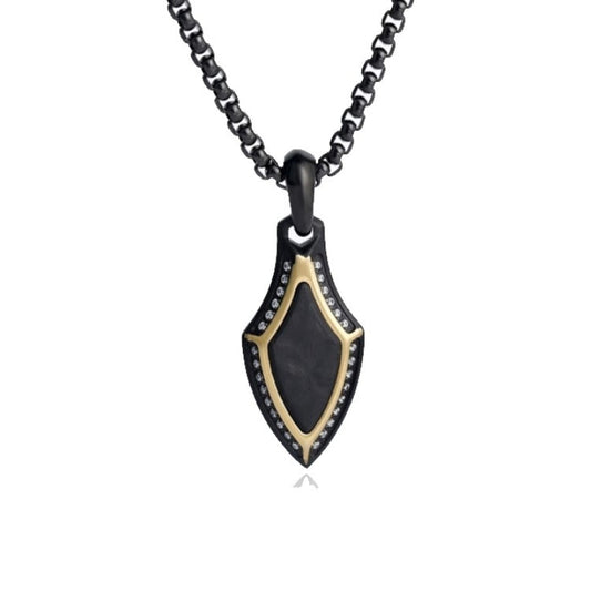 CarbonEdge Stainless Steel Pendant – Forged Carbon Inlay