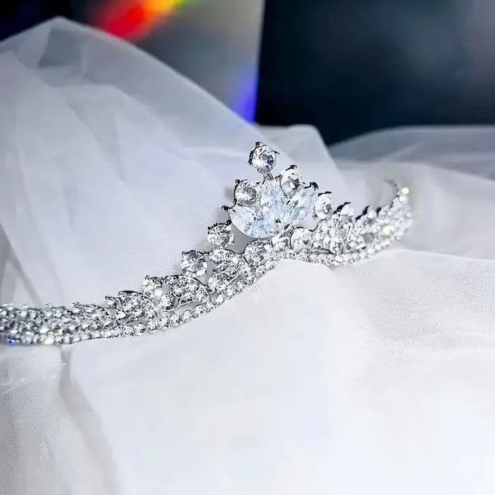 Wedding Hair Accessories - Silver Cubic Zirconia Bridal Tiara