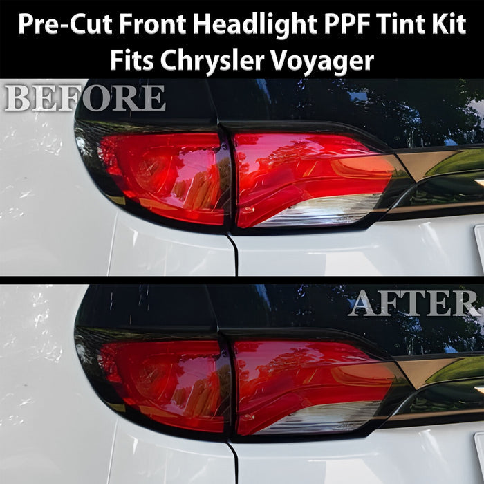 Fits Chrysler Voyager 2020-2025 Full Headlight Taillight Precut Smoked PPF Tint Kit Film Overlay  - Bogar Tech Designs