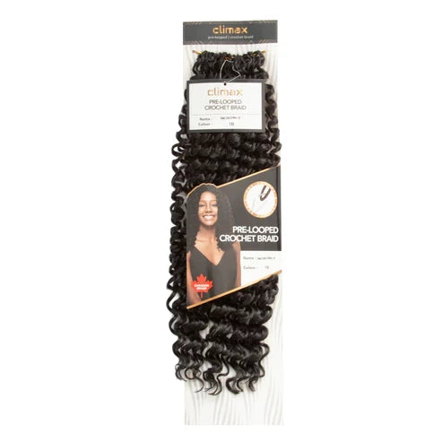 CLIMAX PRE-LOOPED CROCHET BRAID-Deep Coily and Wavy 18 Inch - F1B/27