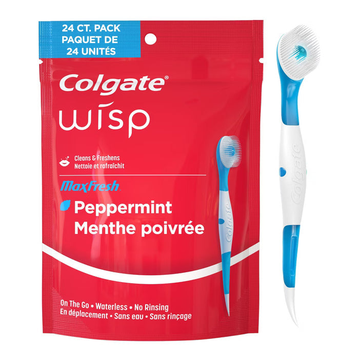 Colgate Max Fresh Wisp Disposable Travel Toothbrushes - 24 pack